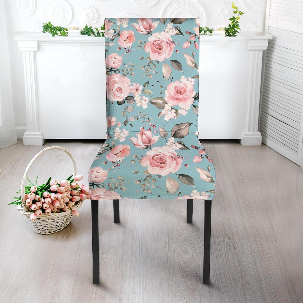 Pink Rose Flower Print Chair Cover-grizzshop