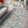 Pink Rose Flower Print Floor Mat-grizzshop