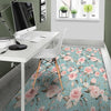 Pink Rose Flower Print Floor Mat-grizzshop