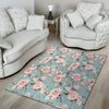 Pink Rose Flower Print Floor Mat-grizzshop