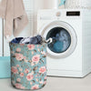 Pink Rose Flower Print Laundry Basket-grizzshop