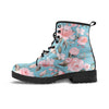 Pink Rose Flower Print Men's Boots-grizzshop