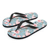 Pink Rose Flower Print Men's Flip Flops-grizzshop