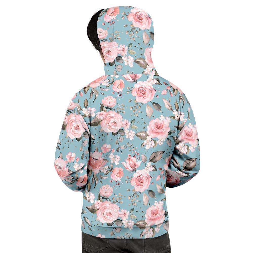 Pink Rose Flower Print Men's Hoodie-grizzshop