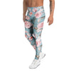 Pink Rose Flower Print Men's Leggings-grizzshop