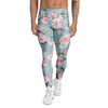 Pink Rose Flower Print Men's Leggings-grizzshop