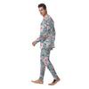 Pink Rose Flower Print Men's Pajamas-grizzshop