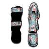 Pink Rose Flower Print Muay Thai Shin Guard-grizzshop