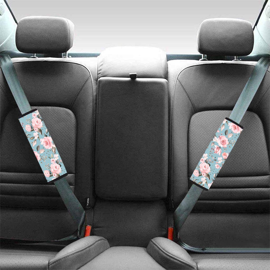 Pink Rose Flower Print Seat Belt Cover-grizzshop