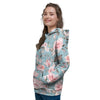 Pink Rose Flower Print Women's Hoodie-grizzshop