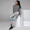 Pink Rose Flower Print Women's Joggers-grizzshop