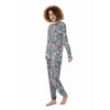 Pink Rose Flower Print Women's Pajamas-grizzshop