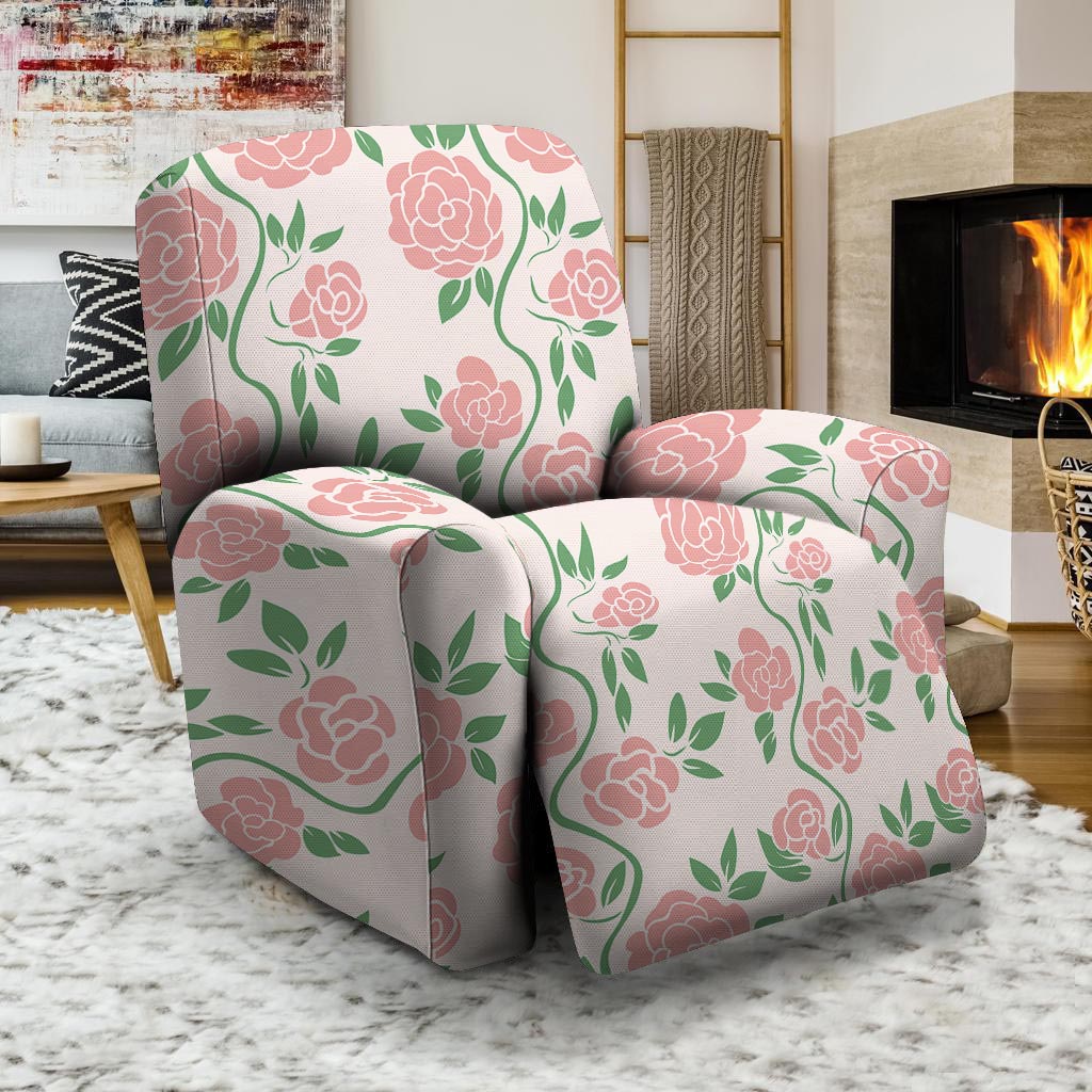 Pink Rose Flower Recliner Cover-grizzshop