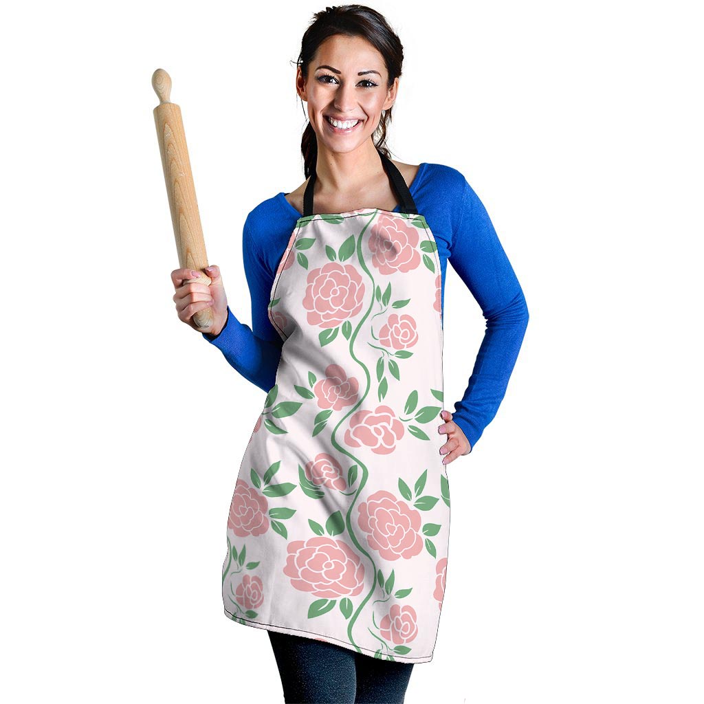 Pink Rose Flower Women's Apron-grizzshop