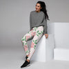 Pink Rose Flower Women's Joggers-grizzshop