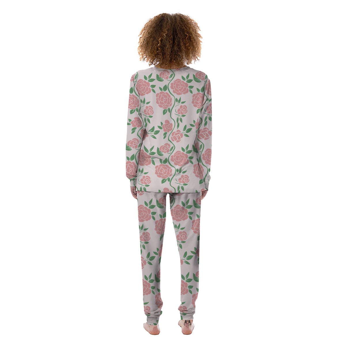 Pink Rose Flower Women's Pajamas-grizzshop