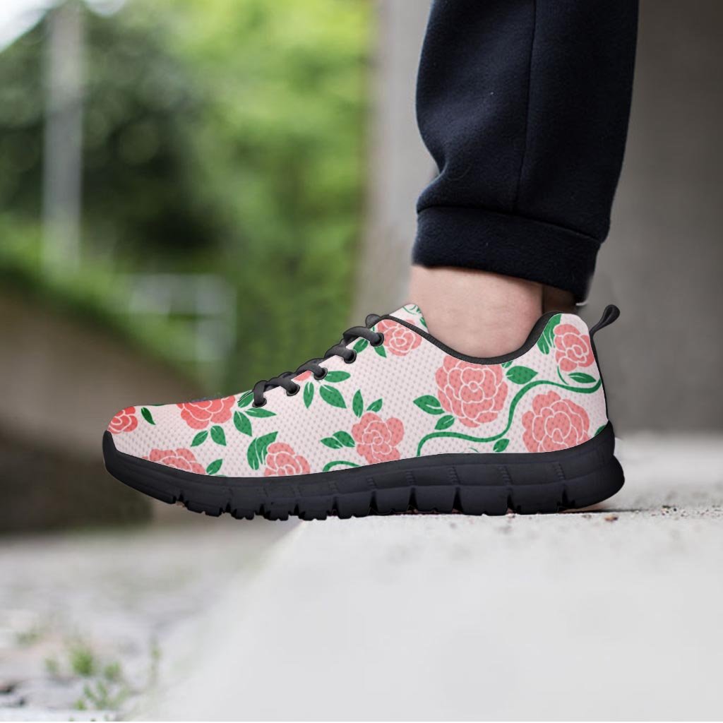 Pink Rose Flower Women's Sneakers-grizzshop