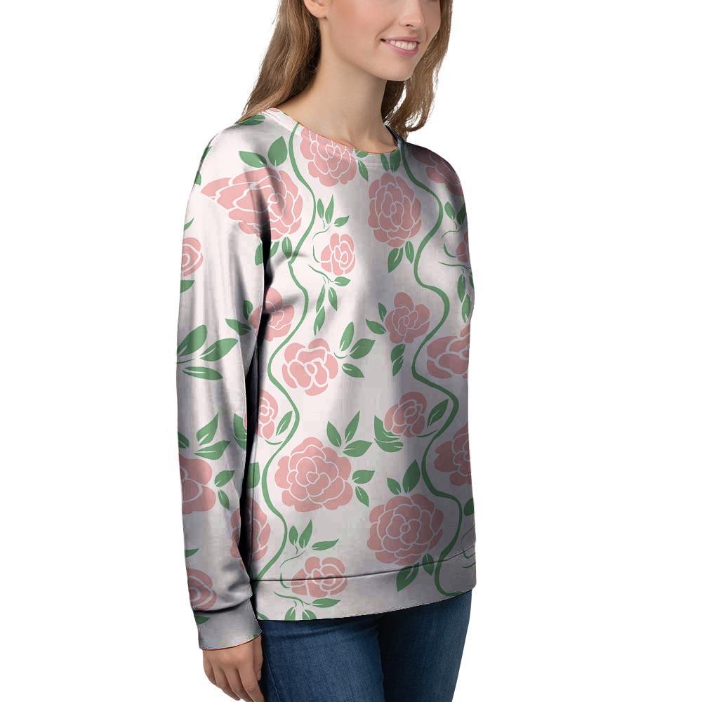 Pink Rose Flower Women's Sweatshirt-grizzshop