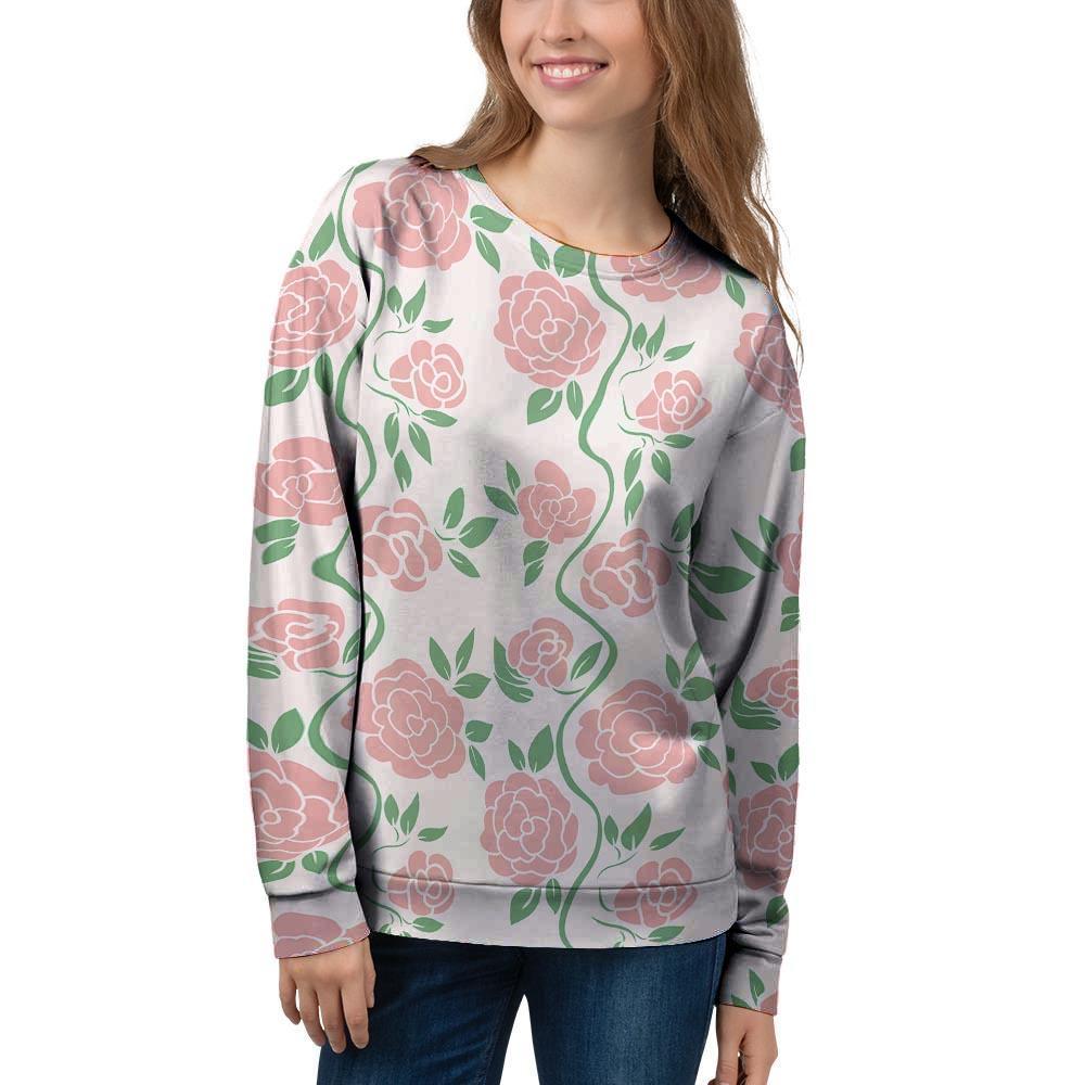 Pink Rose Flower Women's Sweatshirt-grizzshop