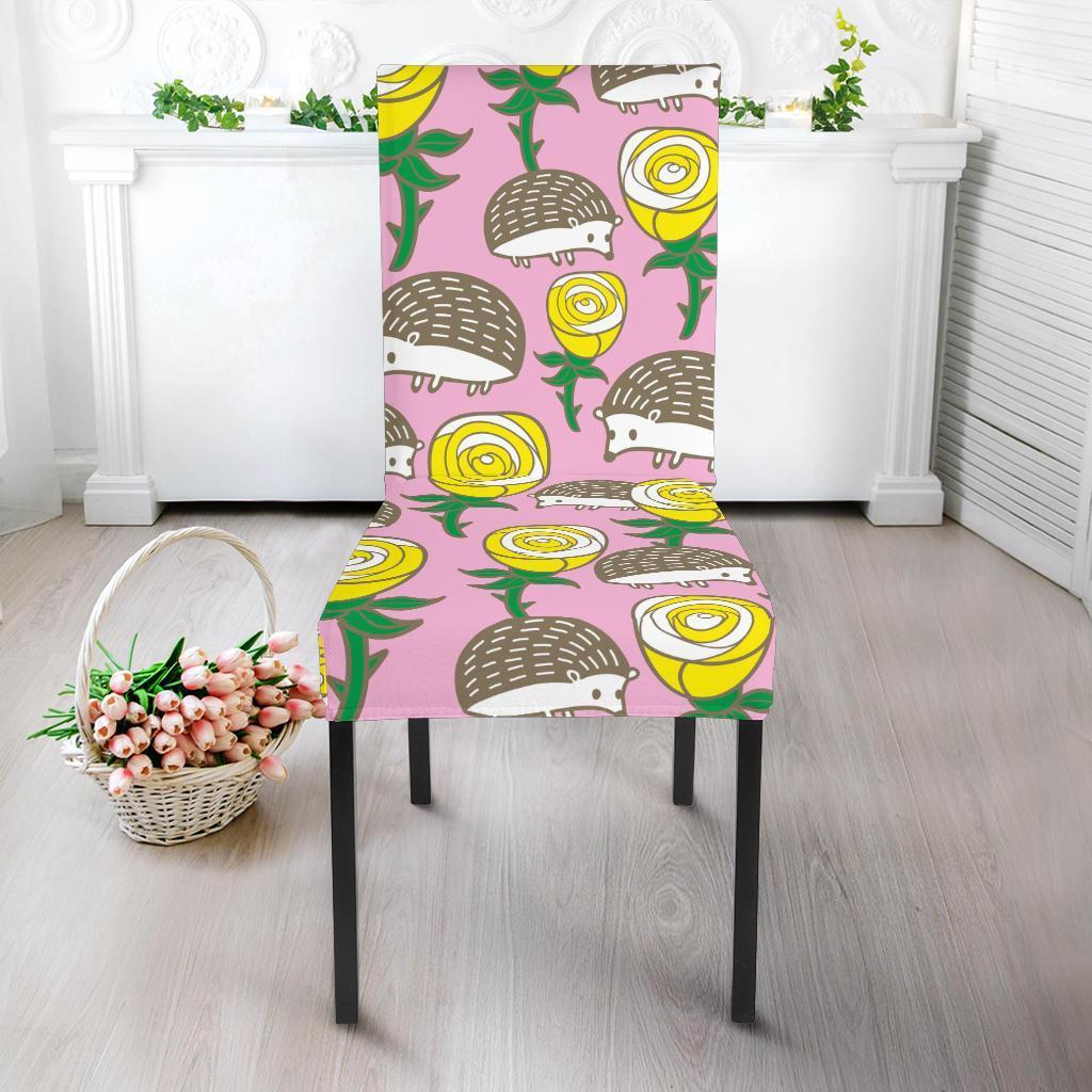 Pink Rose Hedgehogs Chair Cover-grizzshop