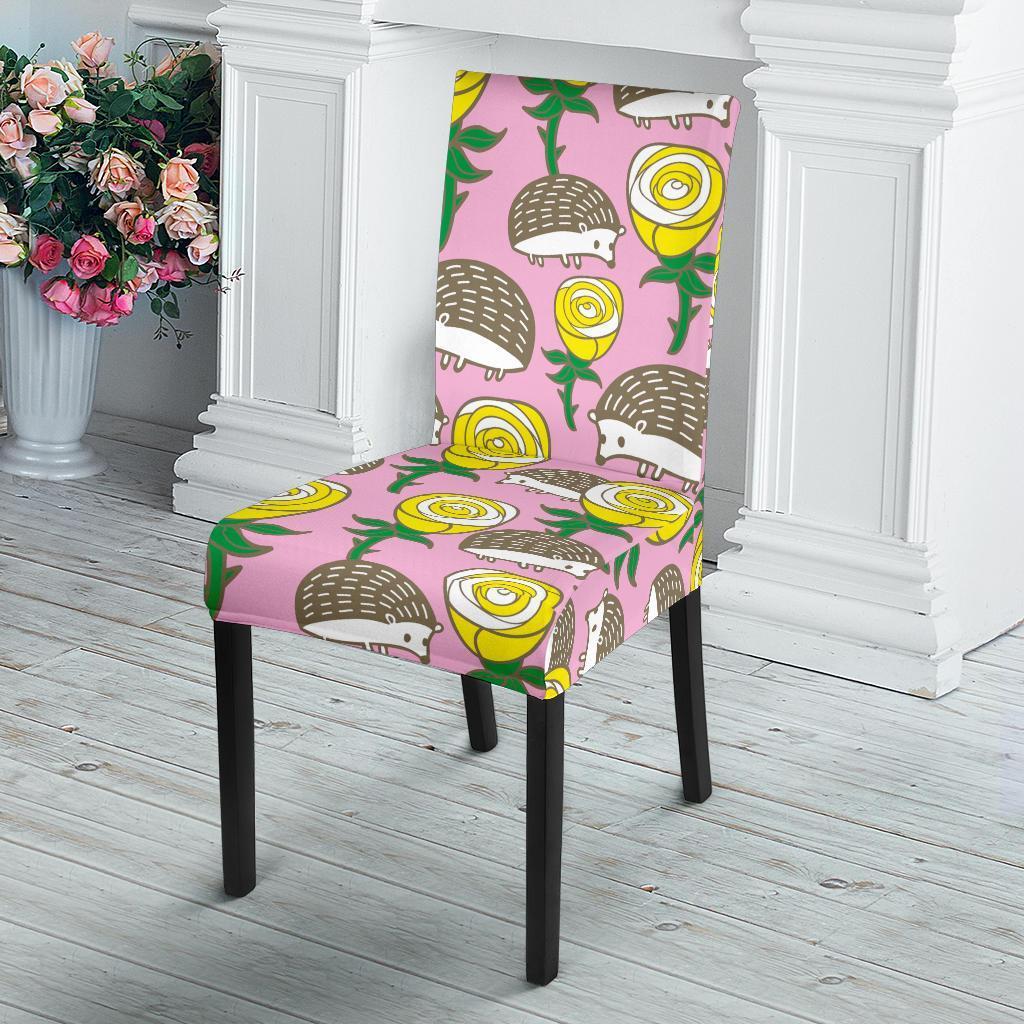 Pink Rose Hedgehogs Chair Cover-grizzshop