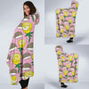 Pink Rose Hedgehogs Hooded Blanket-grizzshop