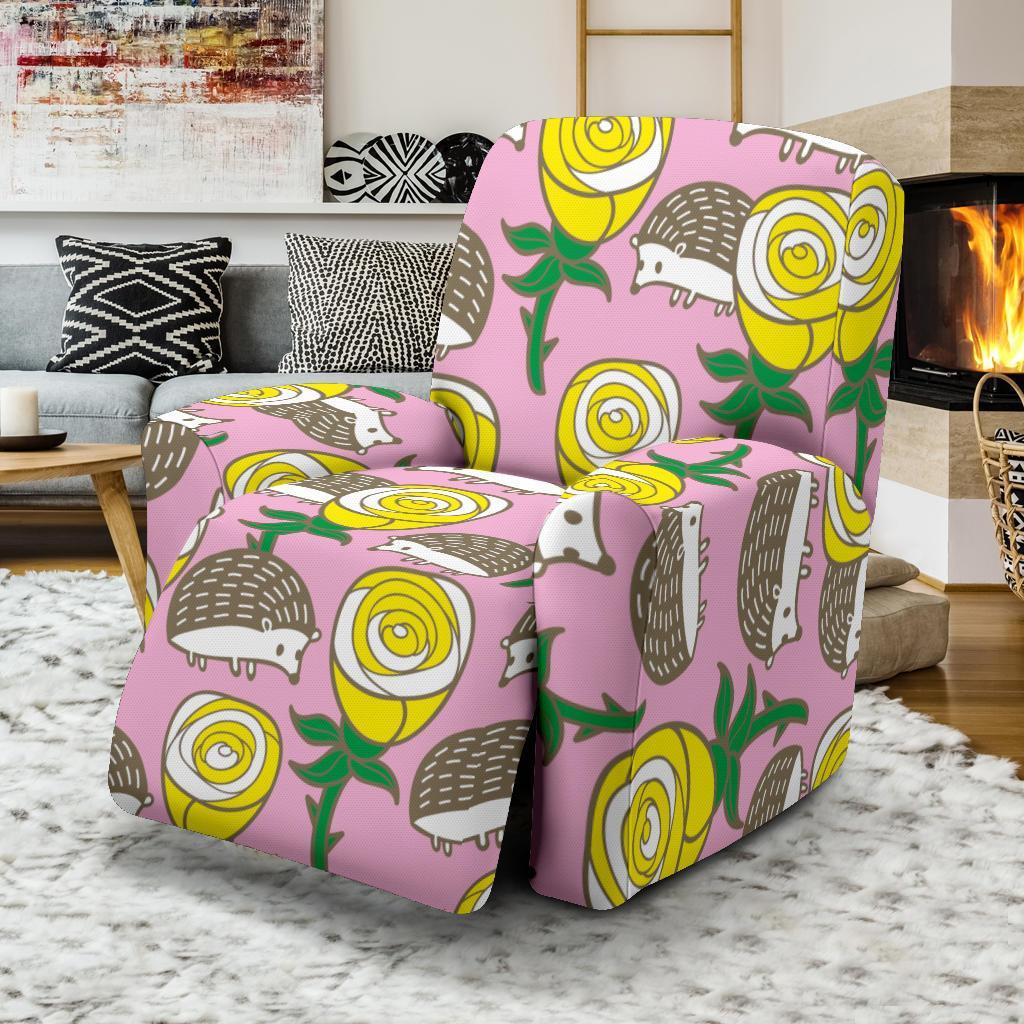 Pink Rose Hedgehogs Recliner Cover-grizzshop