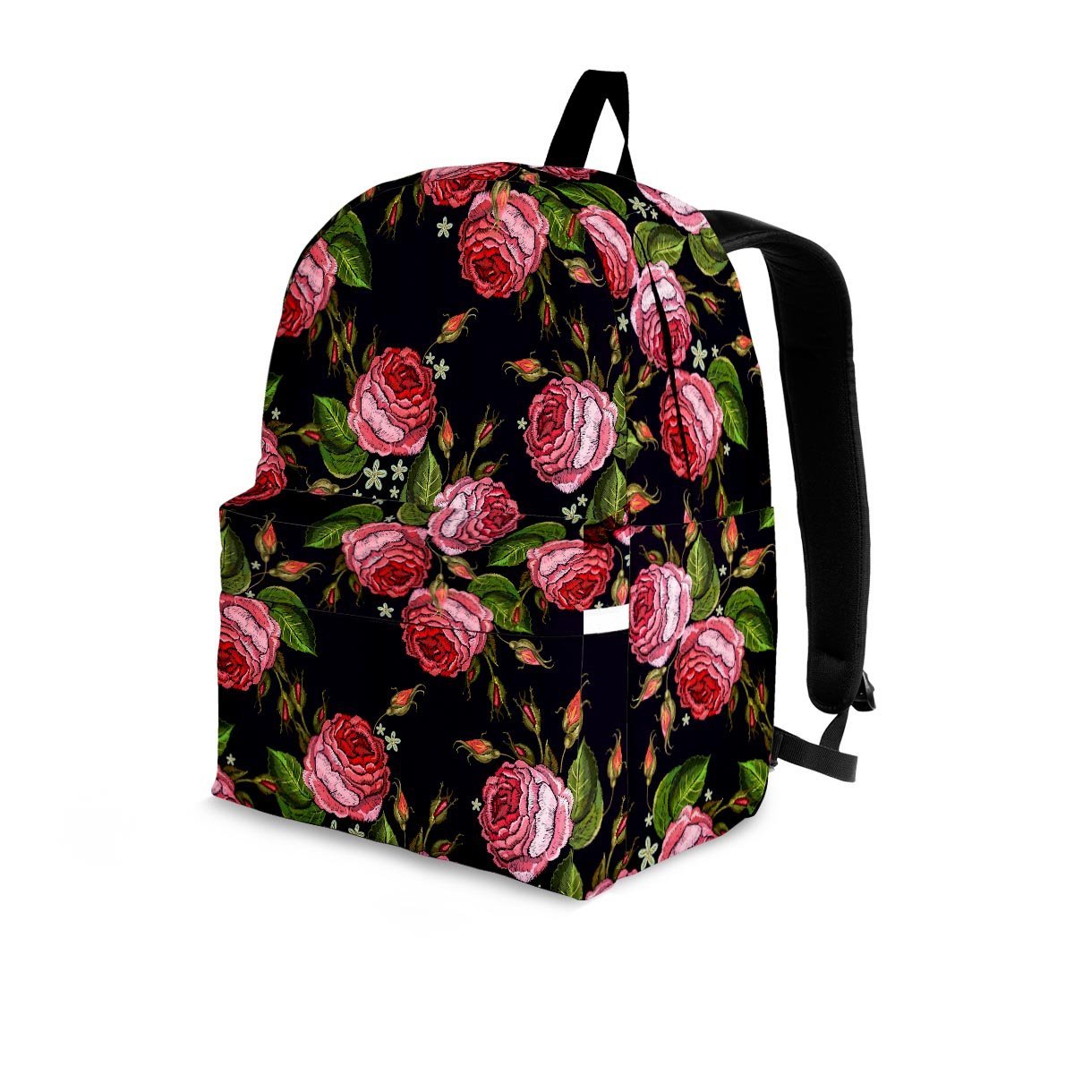 Pink Rose Print Backpack-grizzshop