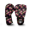 Pink Rose Print Boxing Gloves-grizzshop