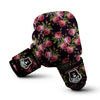 Pink Rose Print Boxing Gloves-grizzshop