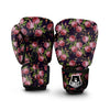 Pink Rose Print Boxing Gloves-grizzshop