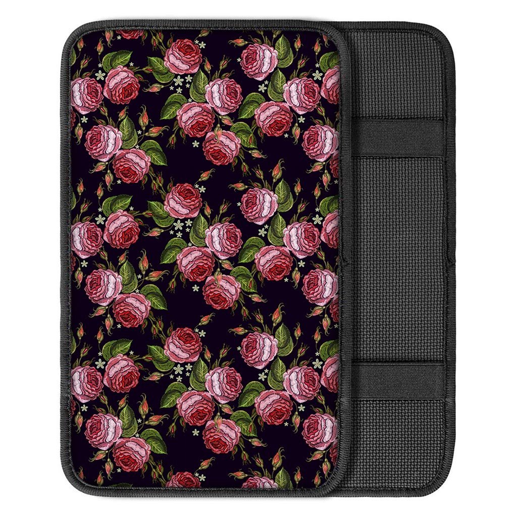 Pink Rose Print Car Console Cover-grizzshop