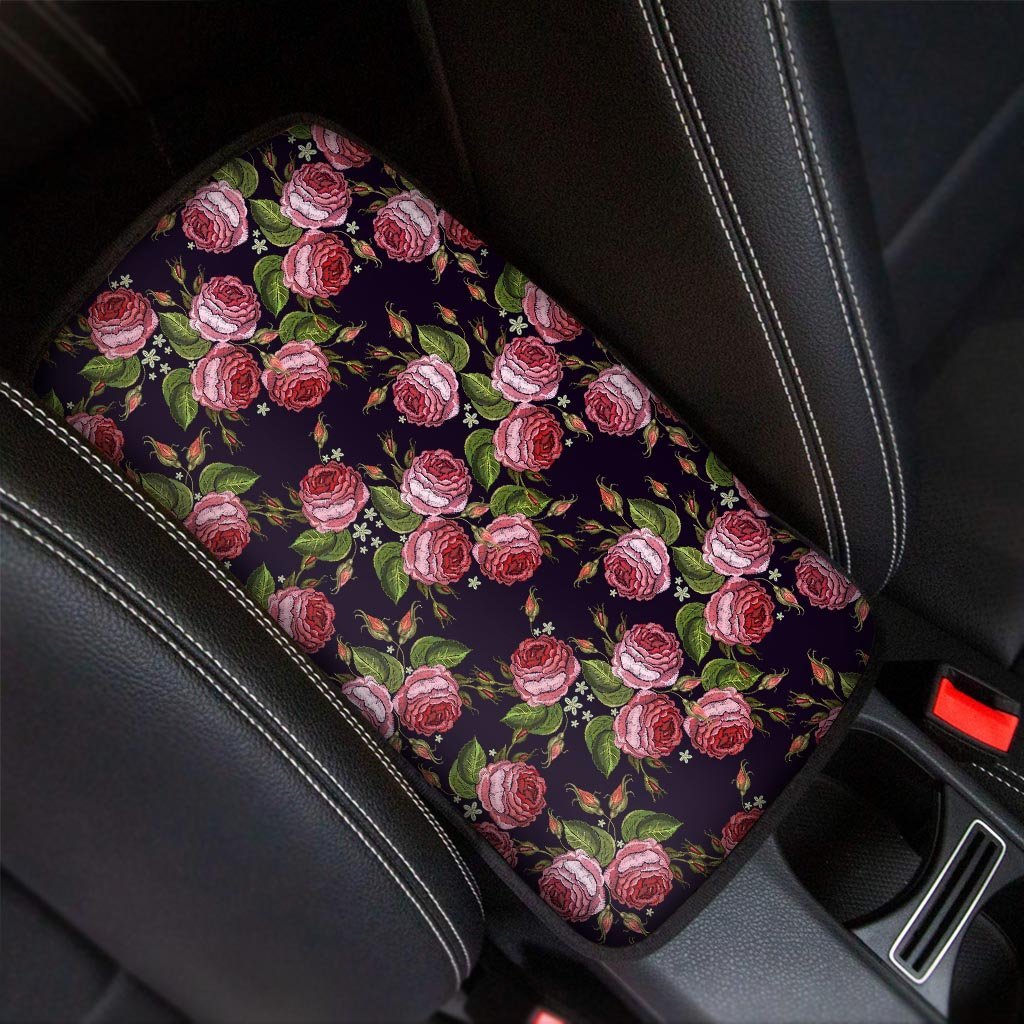 Pink Rose Print Car Console Cover-grizzshop