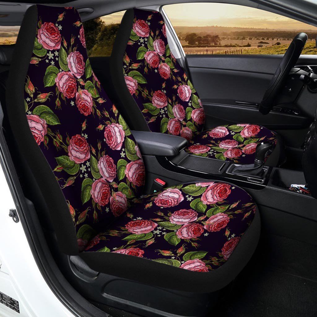 Pink Rose Print Car Seat Covers-grizzshop