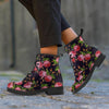 Pink Rose Print Men's Boots-grizzshop