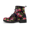 Pink Rose Print Men's Boots-grizzshop