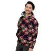 Pink Rose Print Men's Hoodie-grizzshop