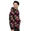 Pink Rose Print Men's Hoodie-grizzshop