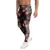 Pink Rose Print Men's Leggings-grizzshop