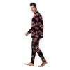 Pink Rose Print Men's Pajamas-grizzshop