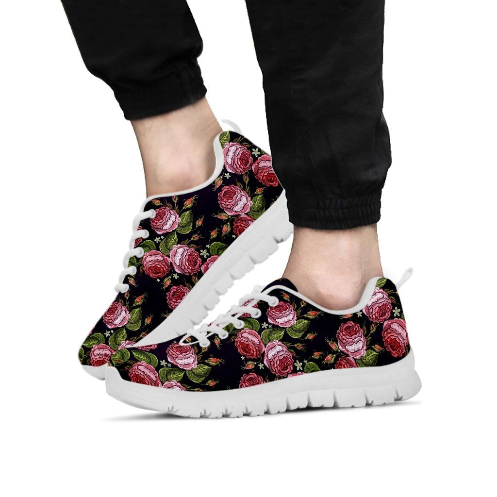 Pink Rose Print Men's Sneakers-grizzshop