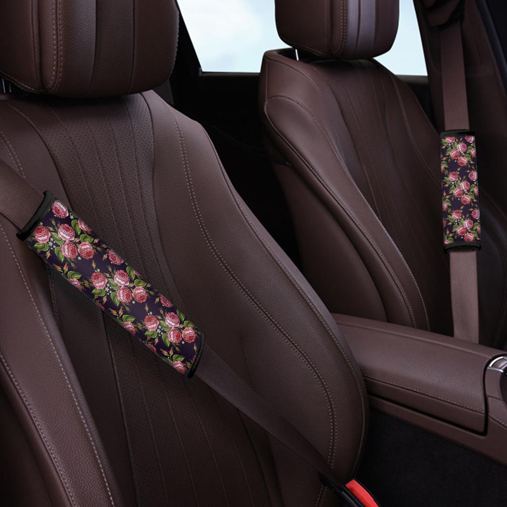 Pink Rose Print Seat Belt Cover-grizzshop