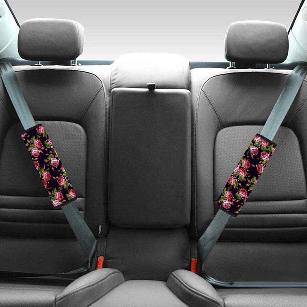 Pink Rose Print Seat Belt Cover-grizzshop