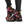 Pink Rose Print Women's Boots-grizzshop