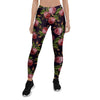 Pink Rose Print Women's Leggings-grizzshop