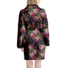 Pink Rose Print Women's Robe-grizzshop