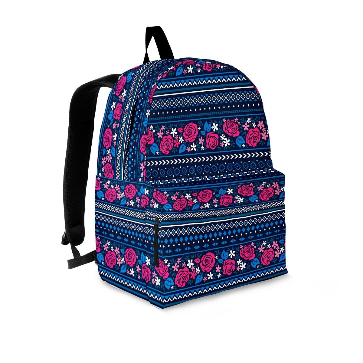 Pink Rose Tribal Aztec Backpack-grizzshop