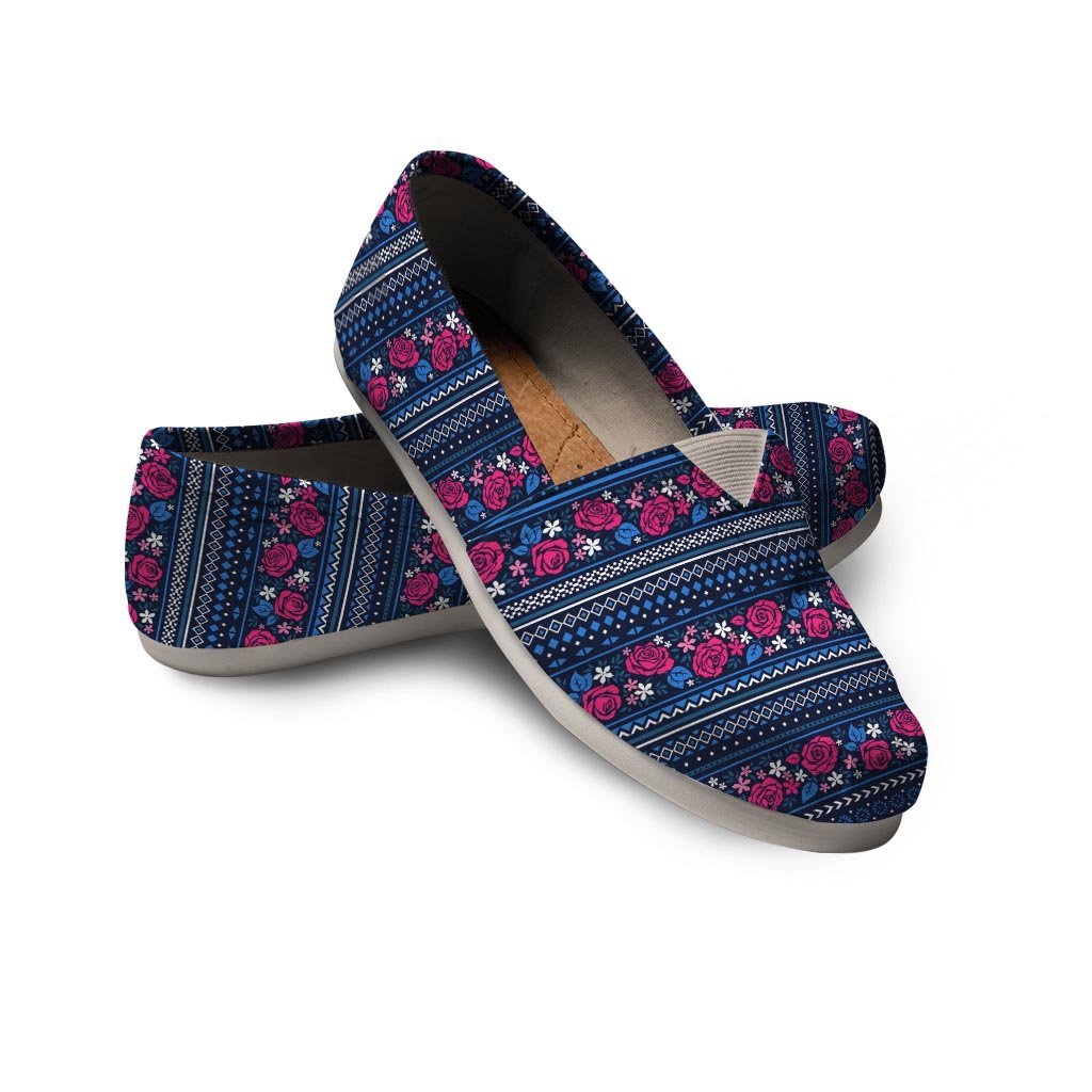 Pink Rose Tribal Aztec Canvas Shoes-grizzshop