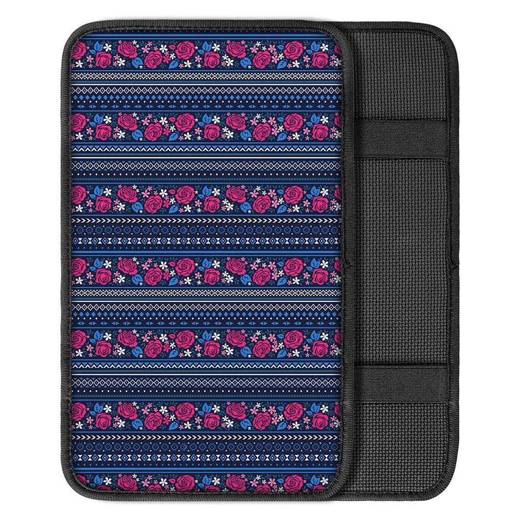 Pink Rose Tribal Aztec Car Console Cover-grizzshop