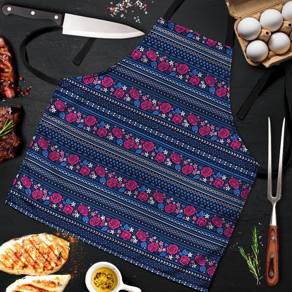 Pink Rose Tribal Aztec Men's Apron-grizzshop